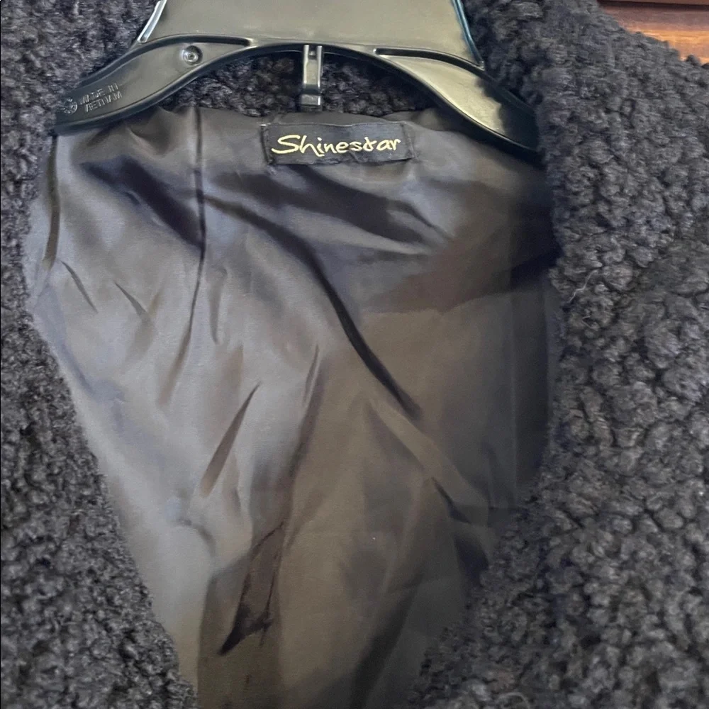 Women's Black Teddy Trench Coat Small - Picture 7 of 10